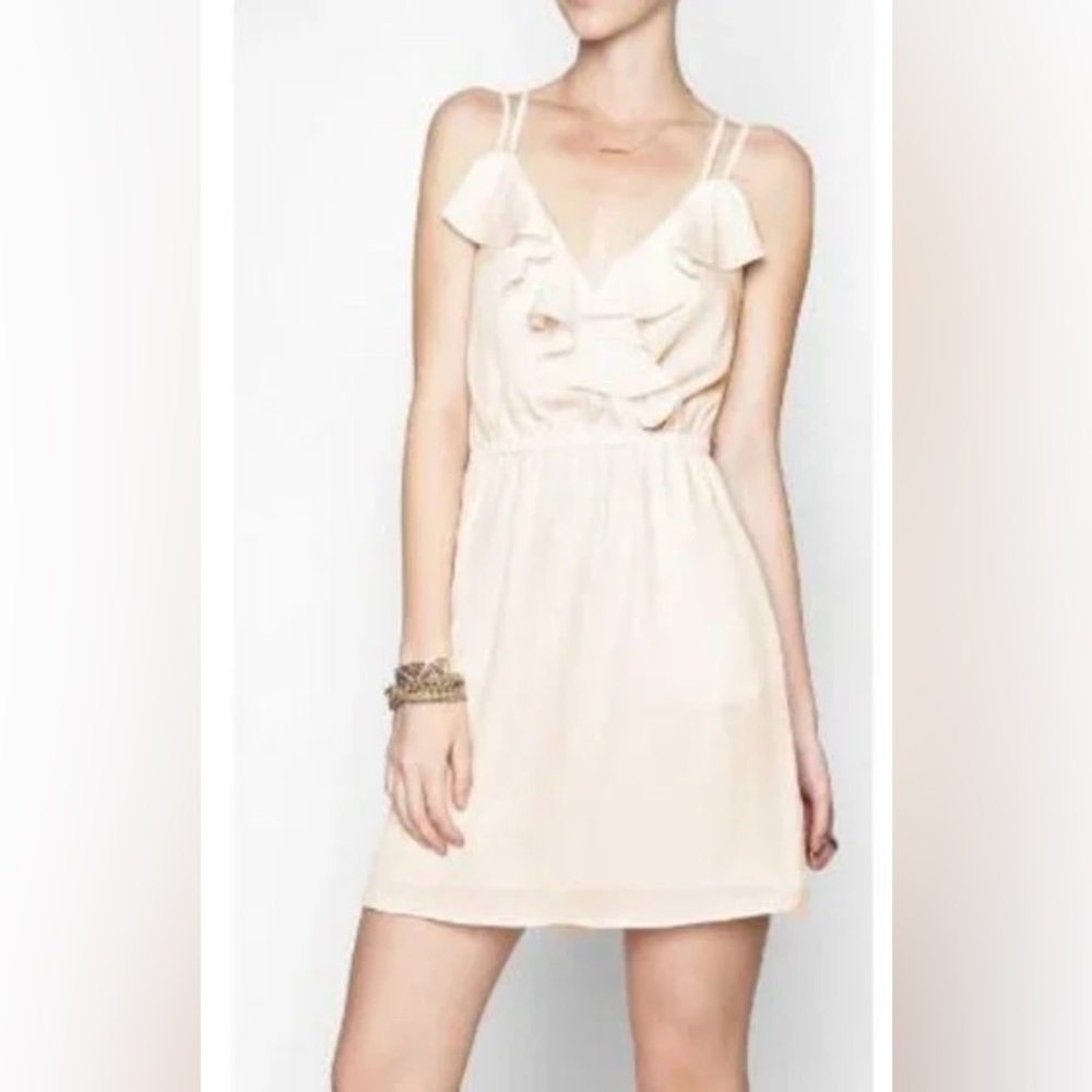 NEW BCBG Generation Short Ruffle Dress In Light Pink - Size Small